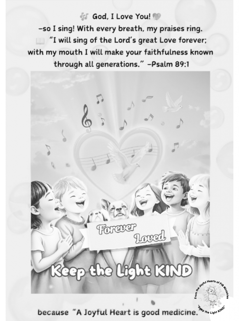 âColoring page with joyful script: âGod I Love You, So I Singâ â designed for childrenâs worship and creative praise.â